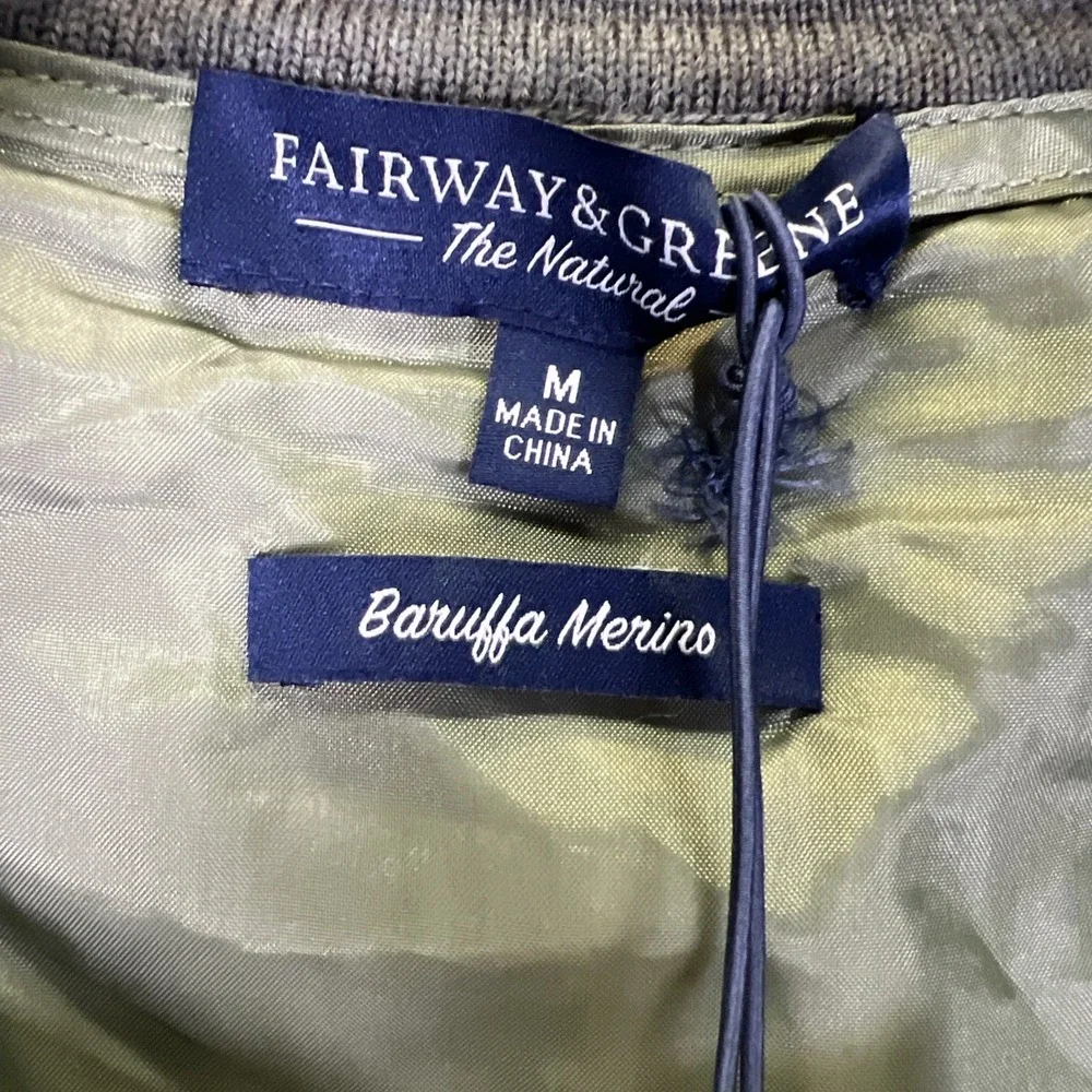 Fairway & Greene Men's M Baruffa Merino Wool 1/4 Zip Wind‎ Vest Sweater NWT
